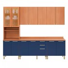 Cozinha Completa Sálvia 13 Portas 3 Gavetas Com Vidro Freijó/
