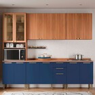 Cozinha Completa Sálvia 13 Portas 3 Gavetas Com Vidro Freijó/