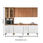 Cozinha Completa Sálvia 13 Portas 3 Gavetas Com Vidro Freijó/