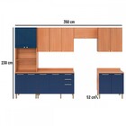 Cozinha Completa Sálvia 14 Portas 3 Gavetas Freijó/azul - Tel