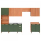 Cozinha Completa Sálvia 14 Portas 3 Gavetas Freijó/verde 9084