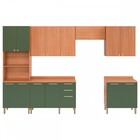 Cozinha Completa Sálvia 14 Portas 3 Gavetas Freijó/verde - Te