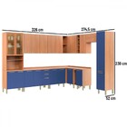 Cozinha Completa Sálvia 20 Portas 3 Gavetas Com Vidro Freijó/