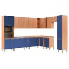 Cozinha Completa Sálvia 20 Portas 3 Gavetas Freijó/azul - Tel