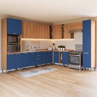 Cozinha Completa Sálvia 20 Portas 3 Gavetas Freijó/azul - Tel