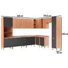 Cozinha Completa Sálvia 20 Portas 3 Gavetas Freijó/grafite -