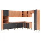 Cozinha Completa Sálvia 20 Portas 3 Gavetas Freijó/grafite -