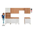 Cozinha Completa Sálvia 6 Peças Com Armário E Balcão Branco/f