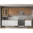 Cozinha Completa Sálvia 6 Peças Com Paneleiro De Vidro Branco