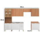 Cozinha Completa Sálvia 6 Peças Com Paneleiro De Vidro Branco