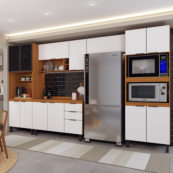 Cozinha Completa Sophia 14 Portas 2 Gavetas Marrom/branco - P