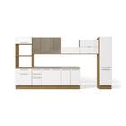Cozinha Completa Suprema Freijó/branco/vidro Bronze 9 Peças