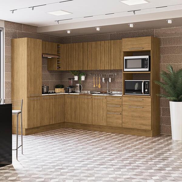 Cozinha Completa Suprema Freijó/freijó Ripado 3d 10 Peças