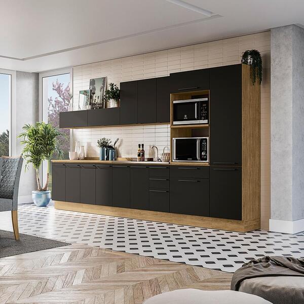 Cozinha Completa Suprema Freijó/preto 10 Peças