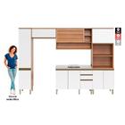 Cozinha Completa Thela Bárbara 5 Pçs C/ Balcão Freijó/branco