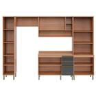 Cozinha Completa Thela Bárbara 5 Peças Com Balcão Freijó/graf