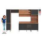 Cozinha Completa Thela Bárbara 5 Peças Com Balcão Freijó/graf