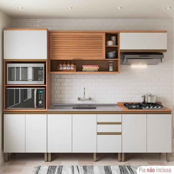 Cozinha Completa Thela Bárbara Torre Quente E Balcão P/ Pia F