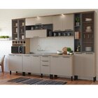 Cozinha Completa Thela Caiena Com Iluminação 5 Peças Mel/fumê
