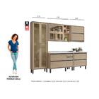 Cozinha Completa Thela Canela 8 Portas 5 Gavetas Com Vidro Sa