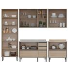 Cozinha Completa Thela Canela 8 Portas 5 Gavetas Com Vidro Sa