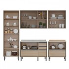 Cozinha Completa Thela Canela 8 Portas 5 Gavetas Com Vidro Sa