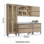 Cozinha Completa Thela Canela 8 Portas 5 Gavetas Com Vidro Sa