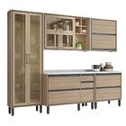 Cozinha Completa Thela Canela 8 Portas 5 Gavetas Com Vidro Sa