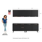 Cozinha Completa Thela Emília 4 Pçs C/ Armário E Balcão Preto