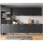 Cozinha Completa Thela Emília 5 Peças Preto C/ Balcão