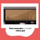 Cozinha Completa Thela Emília 6 Pçs C/ Vidro E Balcão Preto