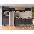 Cozinha Completa Thela Emília 6 Pçs C/ Vidro E Balcão Preto