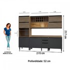 Cozinha Completa Thela Hibisco 11 Portas 3 Gavetas Aveiro/gra