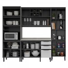 Cozinha Completa Thela Hibisco 9 Portas 3 Gavetas Grafite/bra