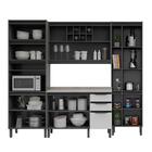 Cozinha Completa Thela Hibisco 9 Portas 3 Gavetas Grafite/bra