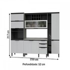 Cozinha Completa Thela Hibisco 9 Portas 3 Gavetas Grafite/bra