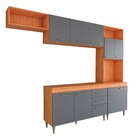 Cozinha Completa Vanessa 9 Portas 2 Gavetas Cinamomo/grafite