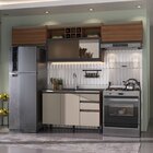 Cozinha Completa Vercelli 4 Peças 5 Portas 3 Gavetas Nogal/ci