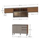 Cozinha Completa Vercelli 4 Peças 5 Portas 3 Gavetas Nogal/ci