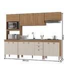 Cozinha Completa Viena 12 Portas 2 Gavetas Canelato Rustico/n