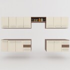 Cozinha Completa Yasmin 12 Portas 4 Gavetas Castanho/off Whit