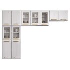 Cozinha De Aço Compacta 3 Peças Com Vidros 11 Portas Diamante