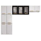 Cozinha De Aço Compacta 3 Peças Com Vidros 11 Portas Diamante