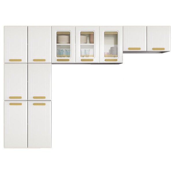 Cozinha De Aço Compacta 3 Vidros 3 Peças 11 Portas Ágata Bran