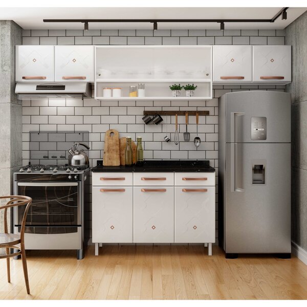 Cozinha De Aço Compacta 4 Peças 9 Portas 3 Gavetas Mirage New