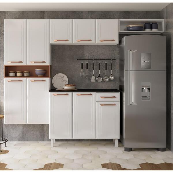 Cozinha De Aço Compacta 4 Peças Rose Multimóveis Cr6119 Branc