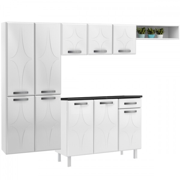 Cozinha De Aço Compacta Rubi 10 Portas 1 Gaveta Smart Branco