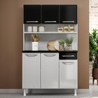 Cozinha De Aço Compacta Smart 6 Portas 1 Gaveta Branco/preto