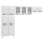 Cozinha De Aço Compacta Star New 11 Portas Com Vidro Branco -