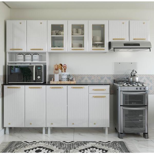 Cozinha De Aço Compacta Telasul Diamante 4pçs C/ Kit Branco
